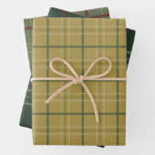 Klassiek traditioneel goudgroen geplakt inpakpapier vel (In situ)