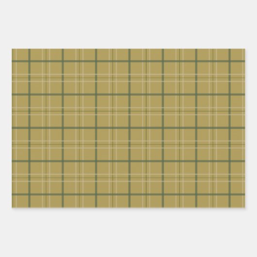 Klassiek traditioneel goudgroen geplakt inpakpapier vel (Voorkant)