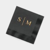 Klassiek Traditioneel Monogram Huwelijk Folie Servetten (Links)