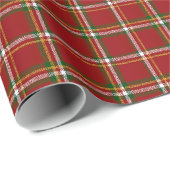 Klassiek traditioneel rood geruit kerstfeest cadeaupapier (Rol Hoek)