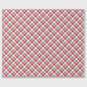 Klassiek Traditioneel Rood Groen Blauw Wit Geruit Cadeaupapier (Vlak)