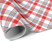 Klassiek Traditioneel Rood Groen Blauw Wit Geruit Cadeaupapier (Rol Hoek)