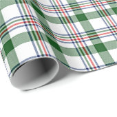 Klassiek Traditioneel Rood Groen Blauw Wit Gingham Cadeaupapier (Rol Hoek)