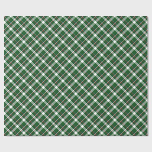 Klassiek traditioneel rood groen wit gingham cadeaupapier (Vlak)