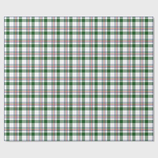 Klassiek traditioneel rood groen wit gingham cadeaupapier (Vlak)
