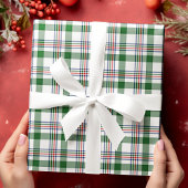 Klassiek traditioneel rood groen wit gingham cadeaupapier