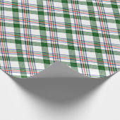 Klassiek traditioneel rood groen wit gingham cadeaupapier (Hoek)
