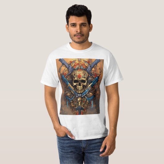 Klassiek traditioneel Tattoo-geïnspireerd T-shirt  (Voorkant volledig)