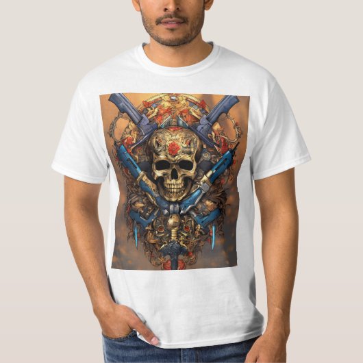 Klassiek traditioneel Tattoo-geïnspireerd T-shirt  (Voorkant)