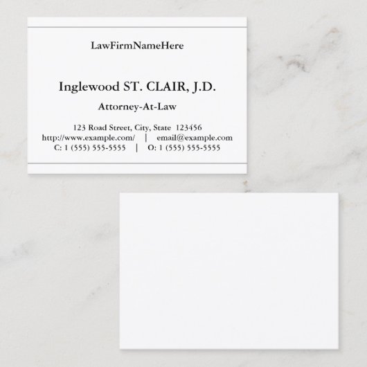 Klassiek, traditioneel Visitekaartje (Voorkant / Achterkant)