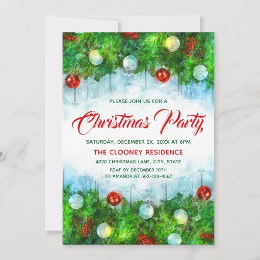 Klassiek traditioneel vrolijk kerstfeest kaart (Voorkant)