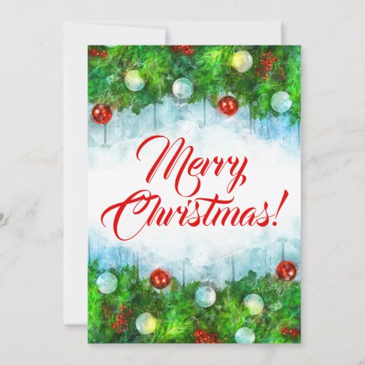 Klassiek traditioneel vrolijk kerstfeest kaart (Achterkant)