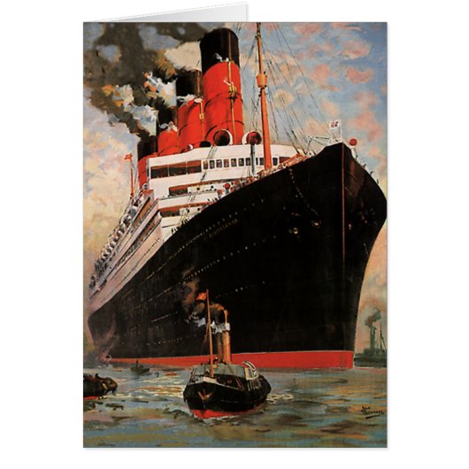 Klassiek transport, cruiseschip haven sleepboot (Voorkant)