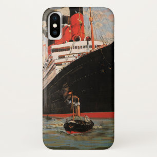 Klassiek transport, cruiseschip haven sleepboot iPhone x hoesje