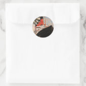 Klassiek transport, cruiseschip haven sleepboot ronde sticker (Tas)