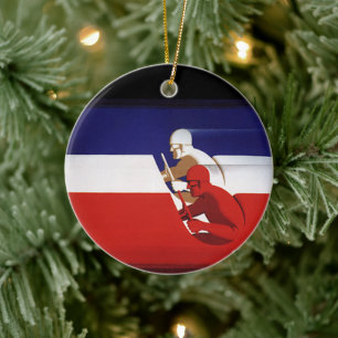 Klassiek transport, patriottische coureurs raceaut keramisch ornament