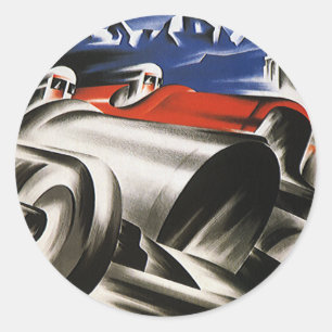 Klassiek transport, sportraceauto's racen ronde sticker