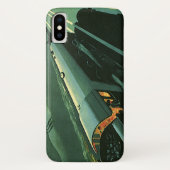 Klassiek transportmiddel, groene rijdende trein Case-Mate iPhone case (Achterkant)