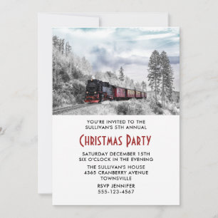 Klassiek Trein Winterlandschap Kerstfeest Kaart