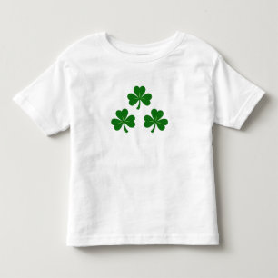 Klassiek Trio van Geluksbrengende Groene Klavertje Kinder Shirts