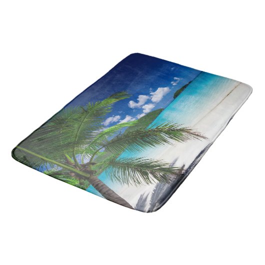 Klassiek tropisch eilandstrand paradijs badmat (Gekanteld)