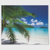 Klassiek tropisch eilandstrand paradijs cadeaupapier (Vlak)