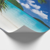Klassiek tropisch eilandstrand paradijs cadeaupapier (Hoek)