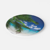 Klassiek tropisch eilandstrand paradijs papieren bordje (Gekanteld)