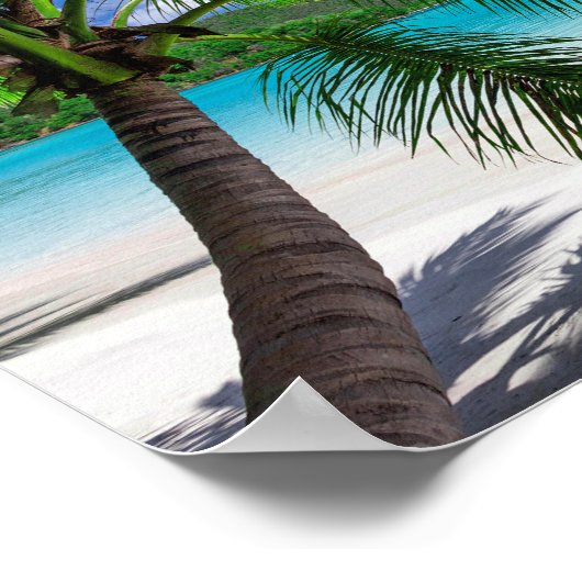 Klassiek tropisch eilandstrand paradijs poster (Hoek)