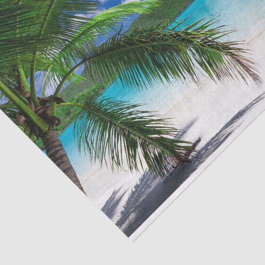 Klassiek tropisch eilandstrand paradijs tissuepapier (Detail)