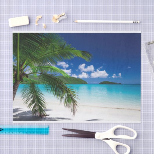 Klassiek tropisch eilandstrand paradijs tissuepapier (Craft)