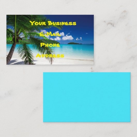 Klassiek tropisch eilandstrand paradijs visitekaartje (Voorkant / Achterkant)