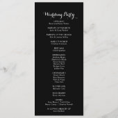 Klassiek Tropisch Zwart Bourgondisch Huwelijksprog Programmakaart (Achterkant)