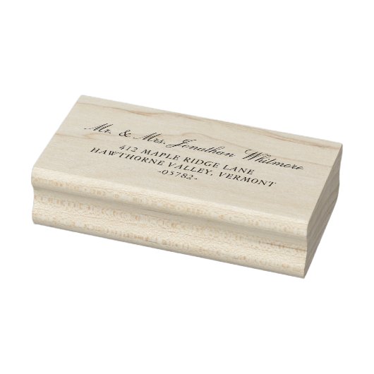 Klassiek Trouwadres Stempel met Kalligrafie (Stempel)