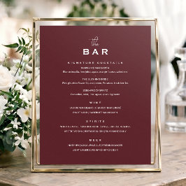 Klassiek trouwbarmenu bord chic minimalistisch roo poster