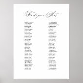 Klassiek trouwbord Vind uw stoel kaart Poster (Voorkant)
