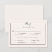 Klassiek Trouwfeestmaal RSVP in Vintage Kuststijl (Voorkant / Achterkant)