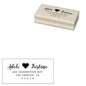 Klassiek trouwhart retouradres rubberstempel (Gestempeld)