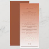 Klassiek trouwmenu met perzikthema menu (Voorkant / Achterkant)