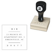 Klassiek Trouwmonogram Retouradres Rubberstempel (Gestempeld)