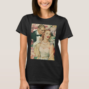 Klassiek trouwportret, Retro bruid en bruidegom T-shirt