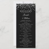 Klassiek trouwprogramma Confetti Silver Black Kaart (Voorkant)