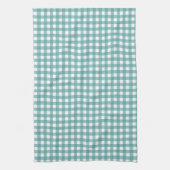 Klassiek Turquoise en Wit Gingham Patroon Boerderi Theedoek (Verticaal)