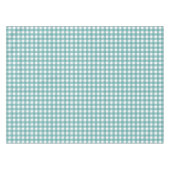 Klassiek Turquoise Witte Gingham Patroon Check Ont Tafelkleed (Voorkant (Horizontaal))