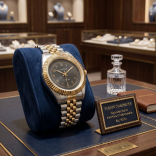 Klassiek Tweekleurig Gouden en Zilveren Executive  Horloge