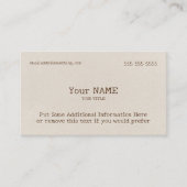 Klassiek Type Bone Visitekaartje (Voorkant)