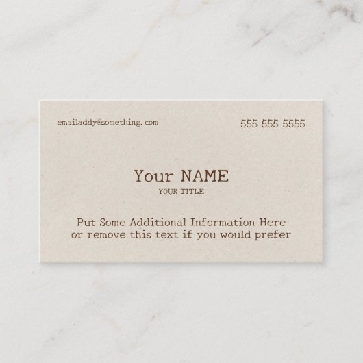 Klassiek Type Bone Visitekaartje (Voorkant)