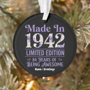 Klassiek uit 1942 Bloemmotief 84ste verjaardag Gew Ornament
