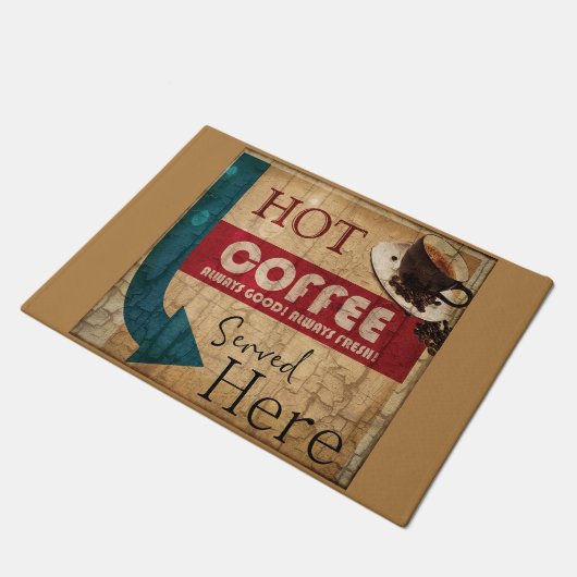 Klassiek uithangbord koffie deurmat (Schuin)