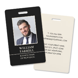 Klassiek uitvoerend aangepast ID-badge zwart crème Badge